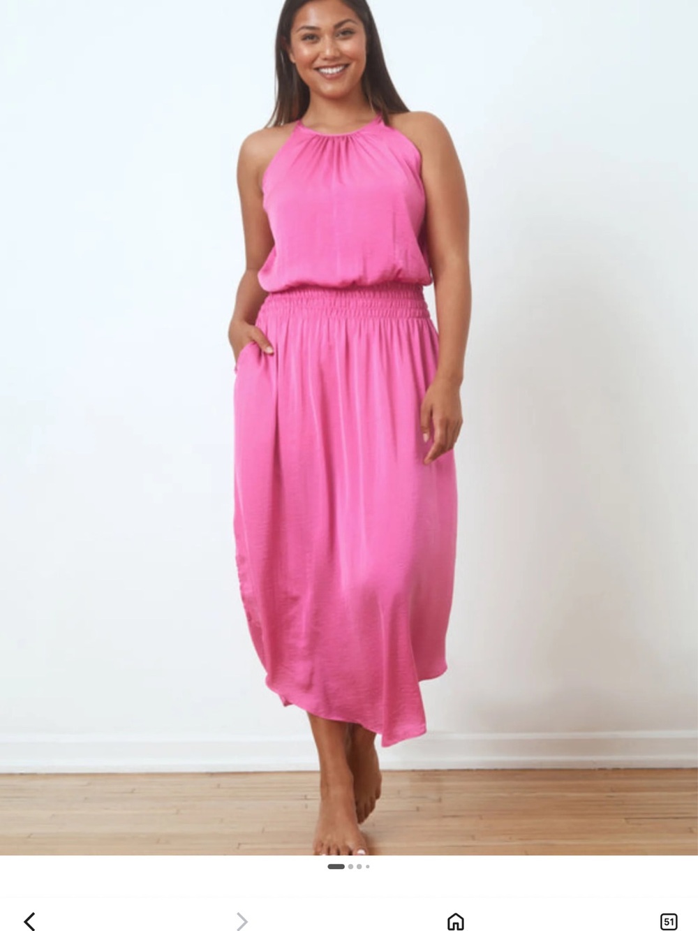 Shebird Emma Bra Dress pink NWOT Sz. 3(34 c-d) small med smocked summer travel